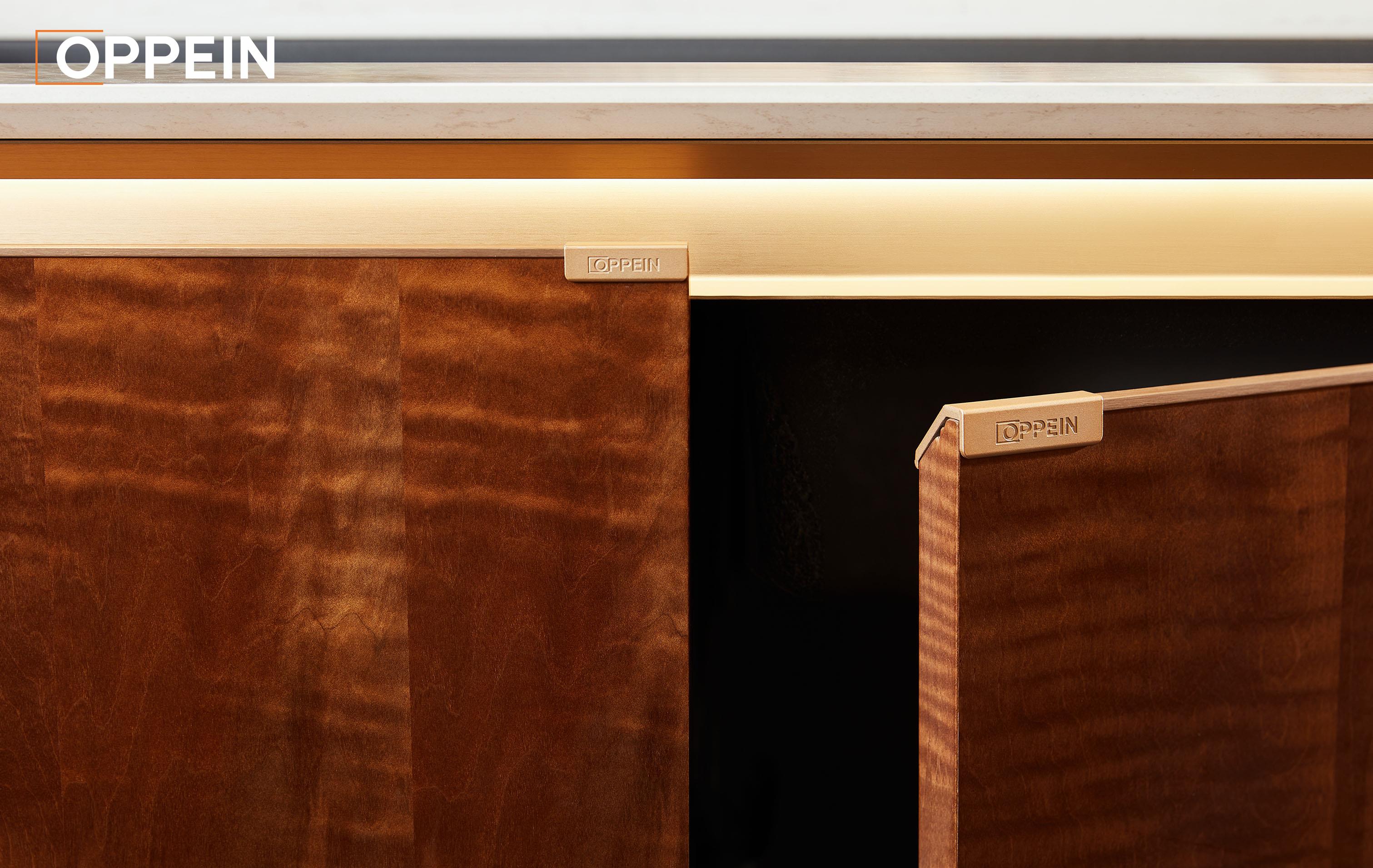 Retro Luxury Custom Veneer Kitchen Cabinet Design - GREENBERG by OPPEIN Kenya