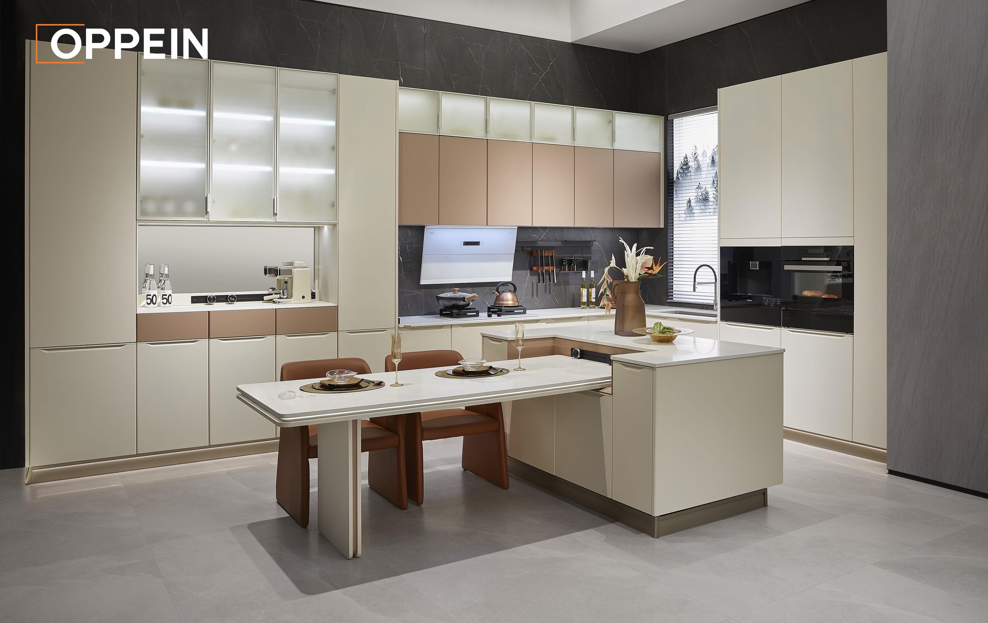 Custom Cream Warm Kitchen Cabinet Design - NITA by OPPEIN Kenya