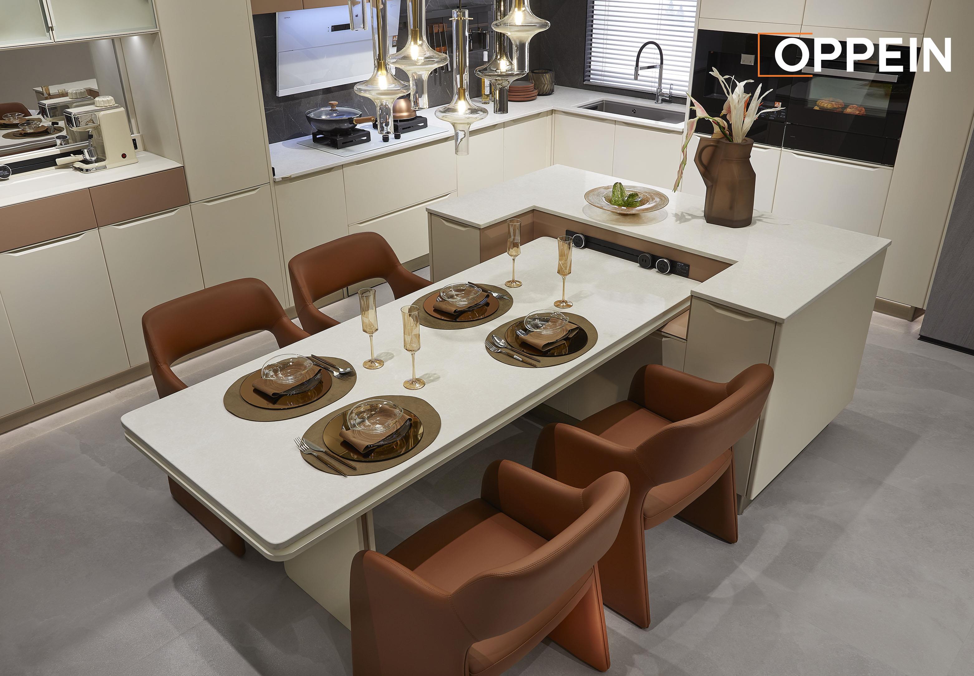 Custom Cream Warm Kitchen Cabinet Design - NITA by OPPEIN Kenya
