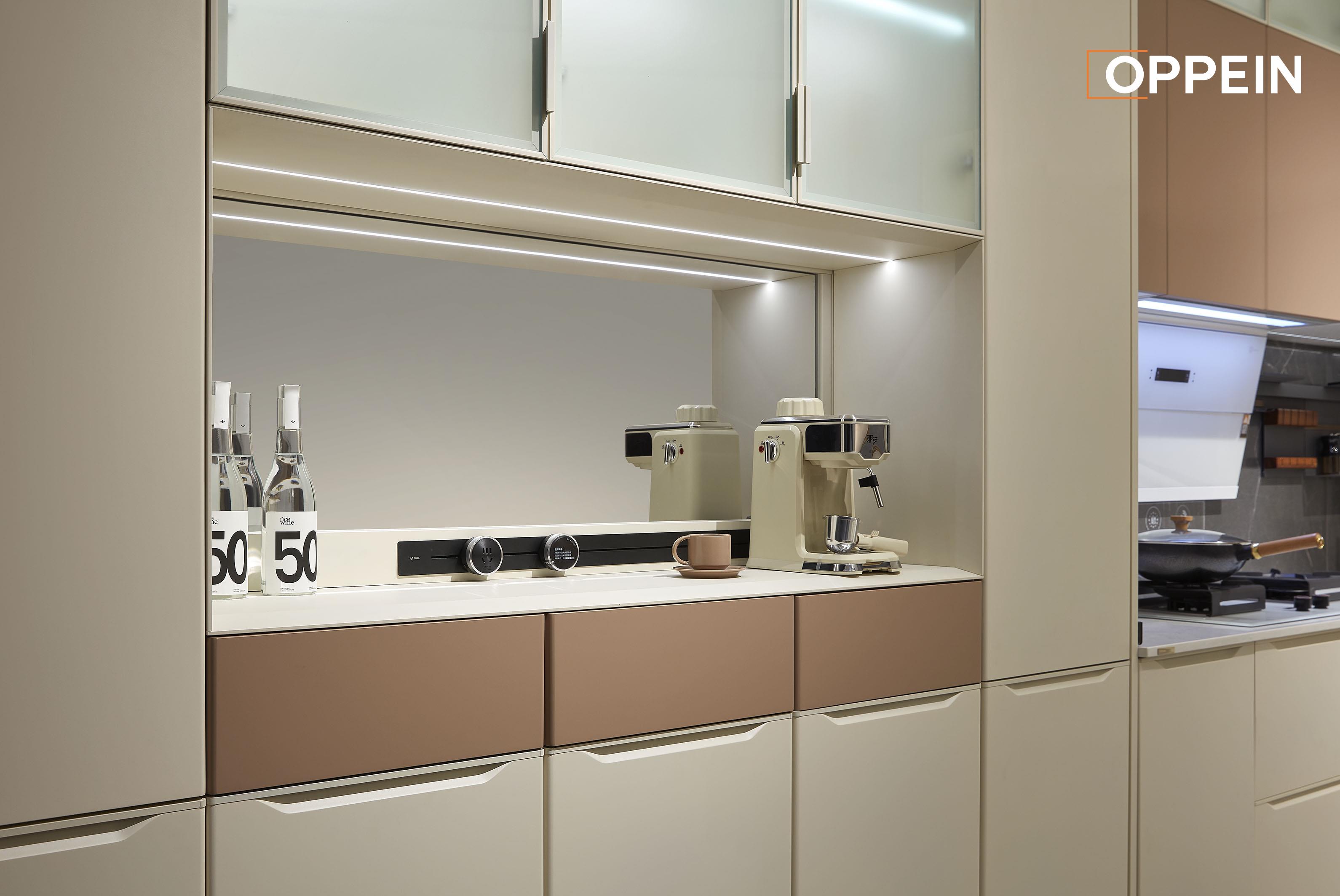 Custom Cream Warm Kitchen Cabinet Design - NITA by OPPEIN Kenya