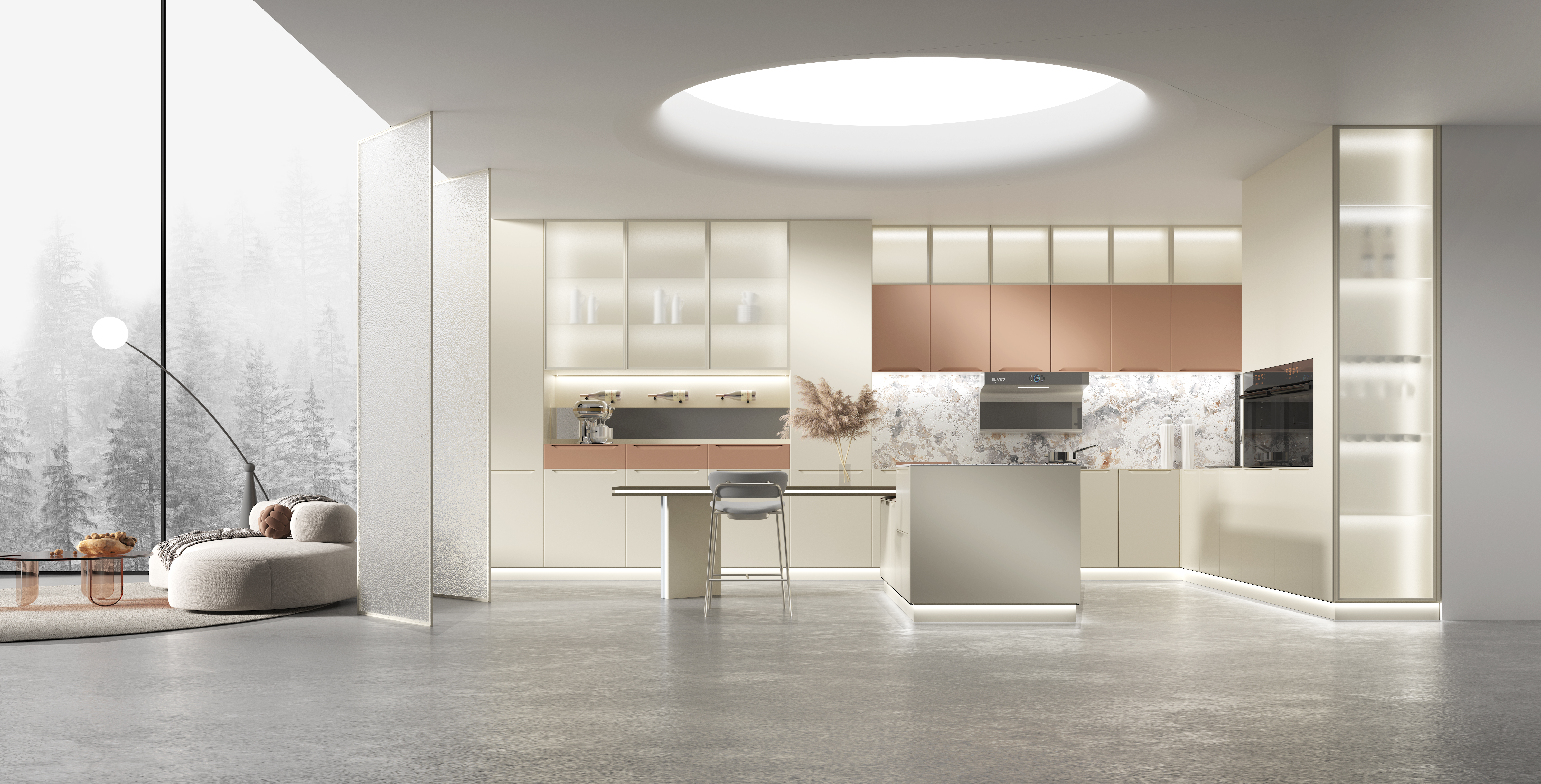 Custom Cream Warm Kitchen Cabinet Design - NITA by OPPEIN Kenya