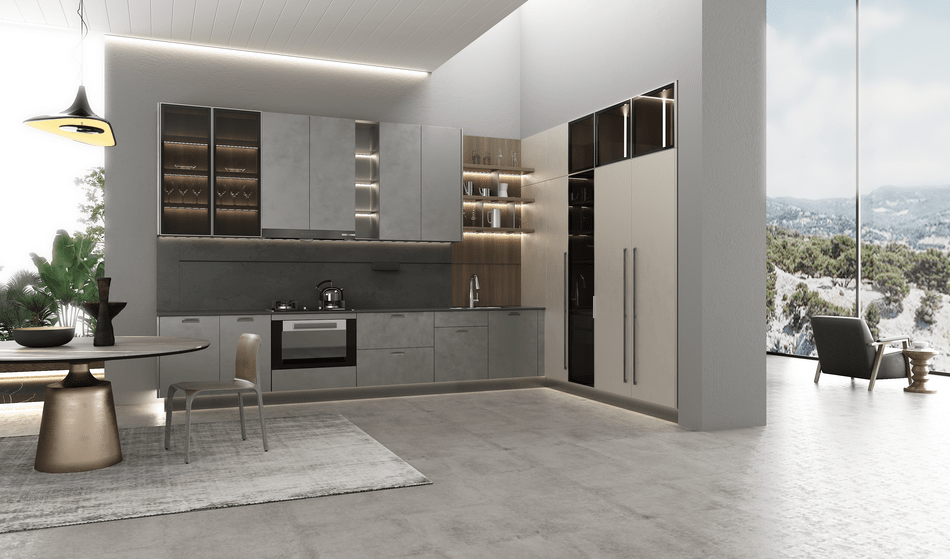 Modern Grey Affordable Kitchen Cabinets Design - SOMMAROY by OPPEIN Kenya