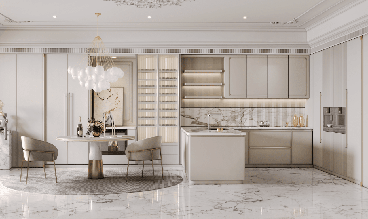 Modern Light Grey French Kitchen Cabinets Design - SICILIAN H by OPPEIN Kenya